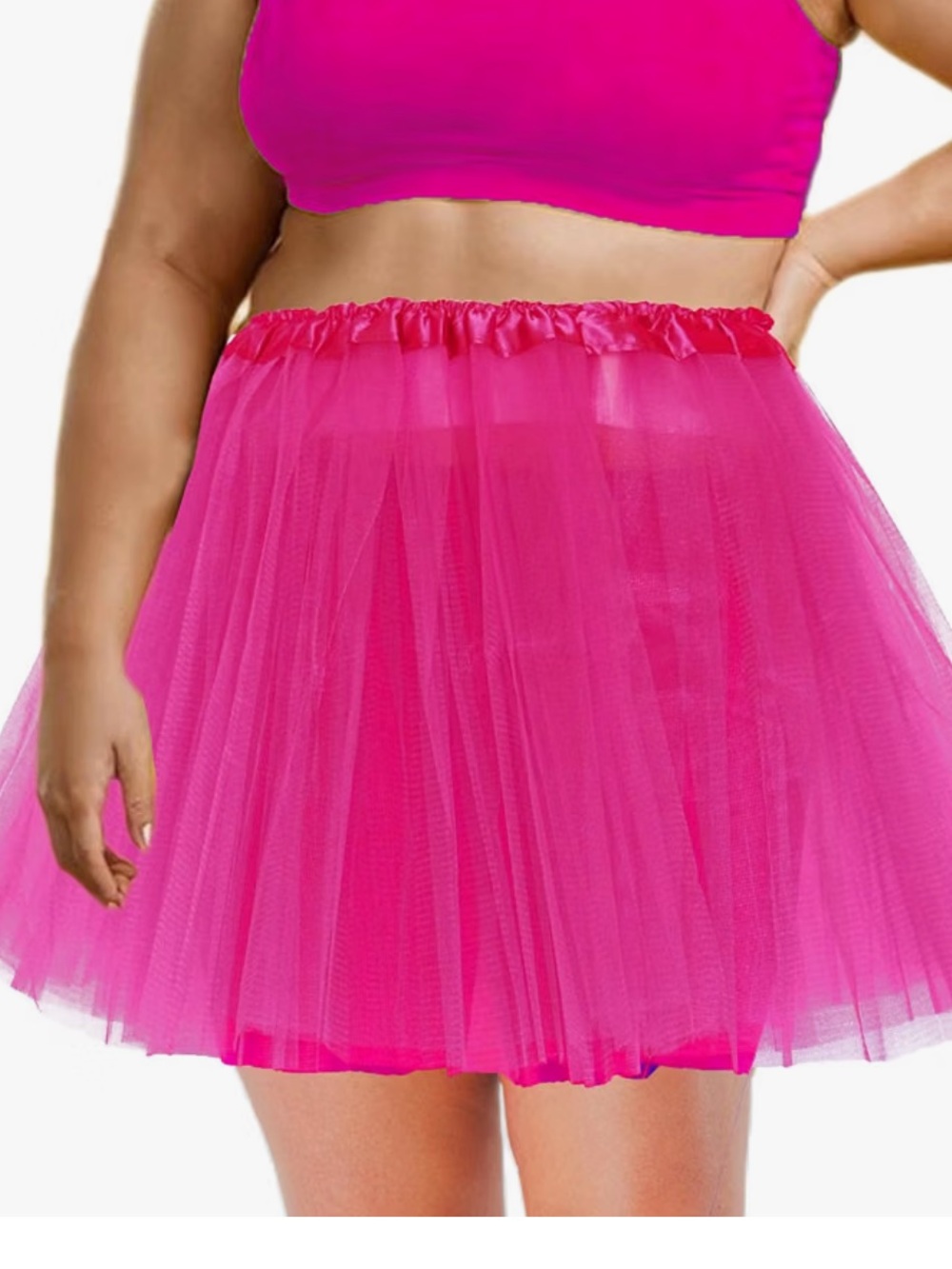 Adult Hot Pink tutu skirt crinoline Ballerina dance costume cosplay lingerie